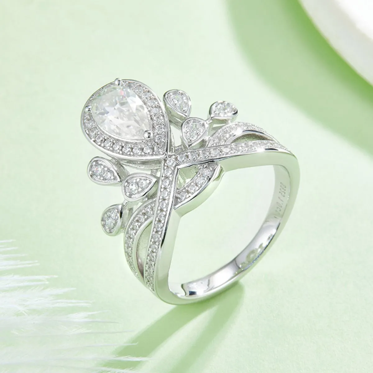 925 Sterling Silver Jewelry 1 Carat Moissanite 925 Sterling Silver Ring