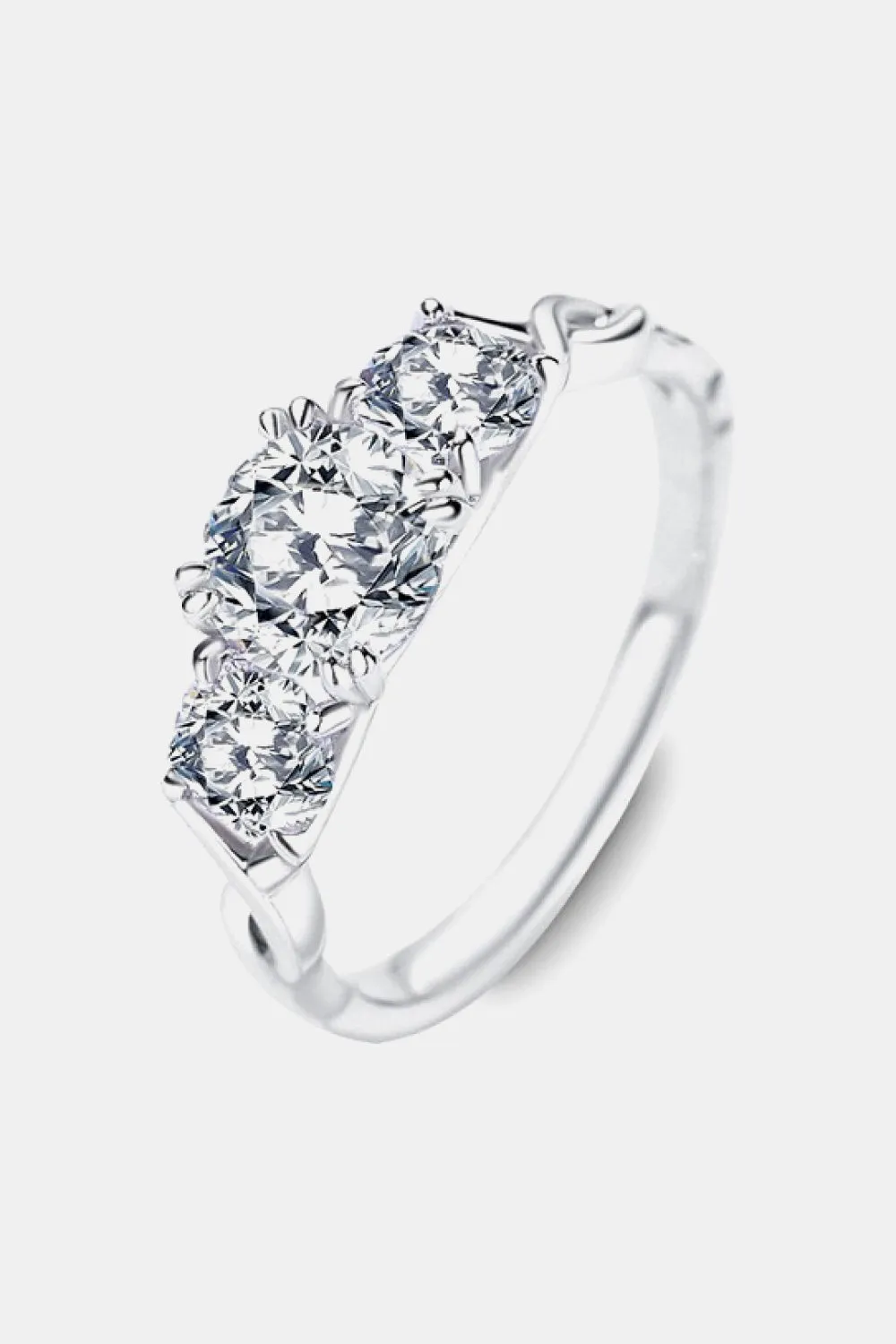 925 Sterling Silver Jewelry 1 Carat Moissanite 925 Sterling Silver Ring
