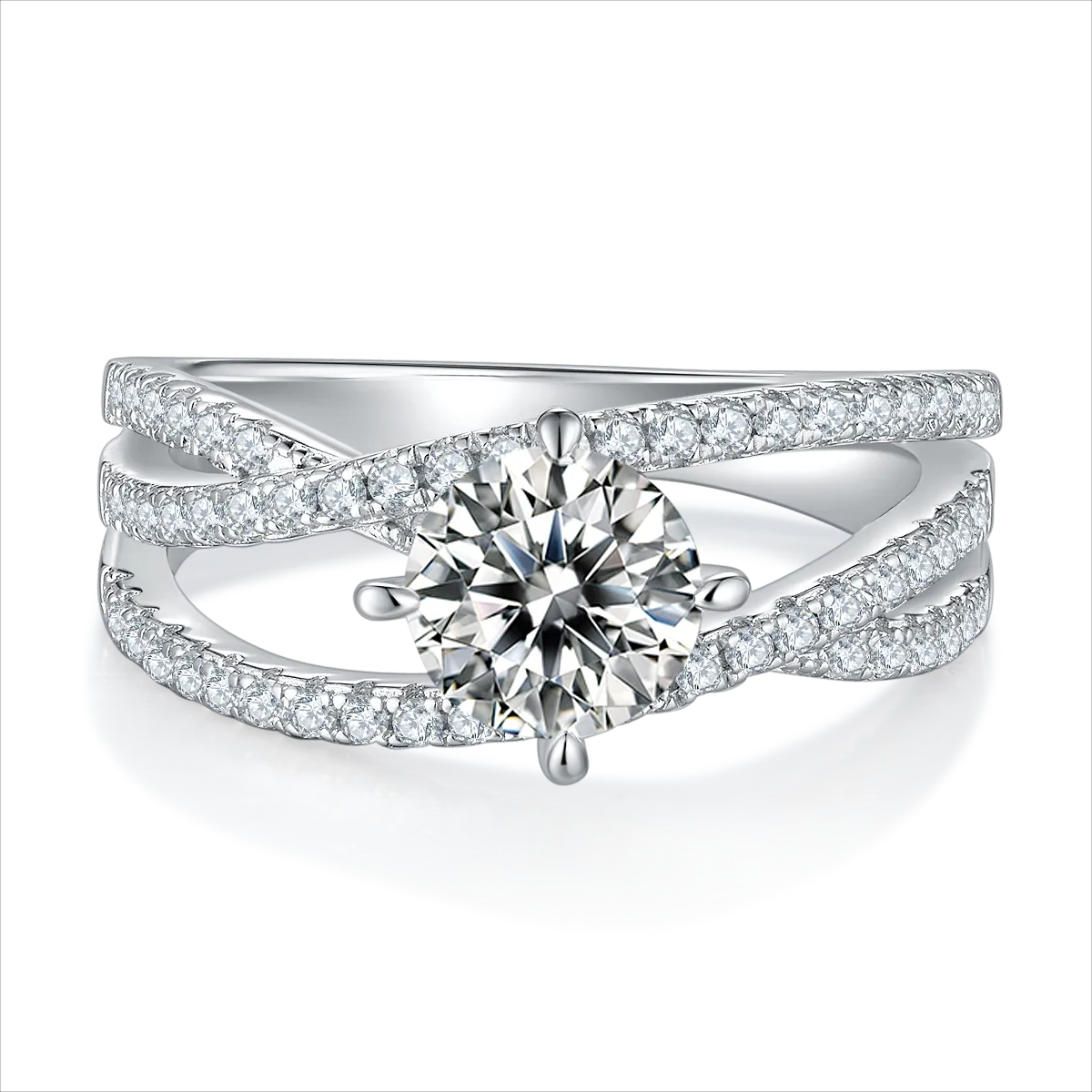 925 Sterling Silver Jewelry 1 Carat Moissanite 925 Sterling Silver Ring