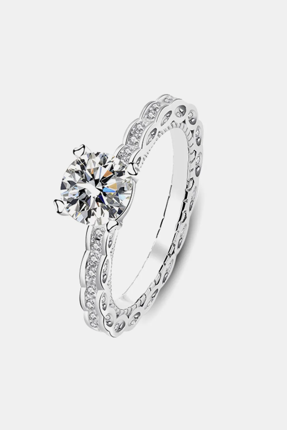 925 Sterling Silver Jewelry 1 Carat Moissanite 925 Sterling Silver Ring