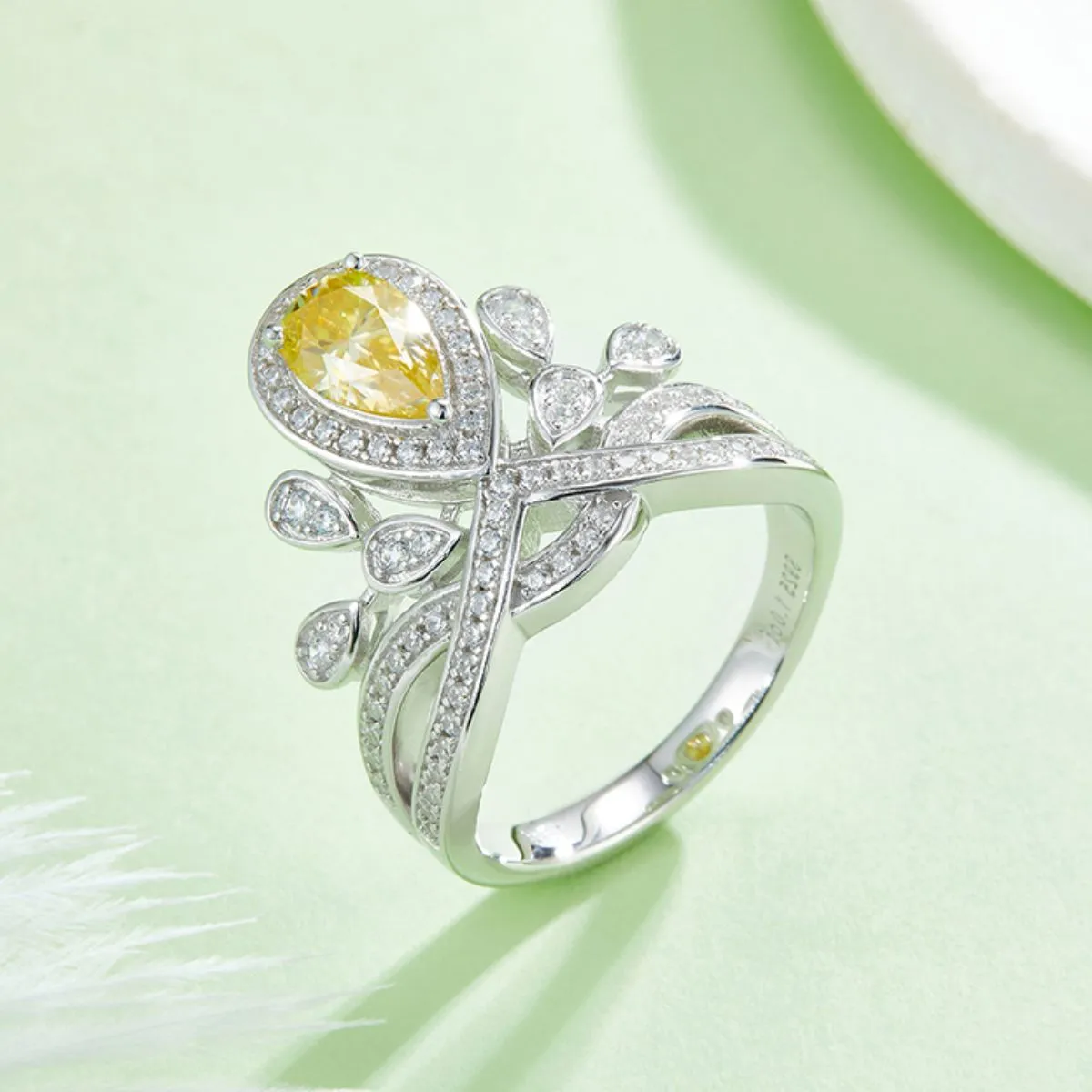 925 Sterling Silver Jewelry 1 Carat Moissanite 925 Sterling Silver Ring