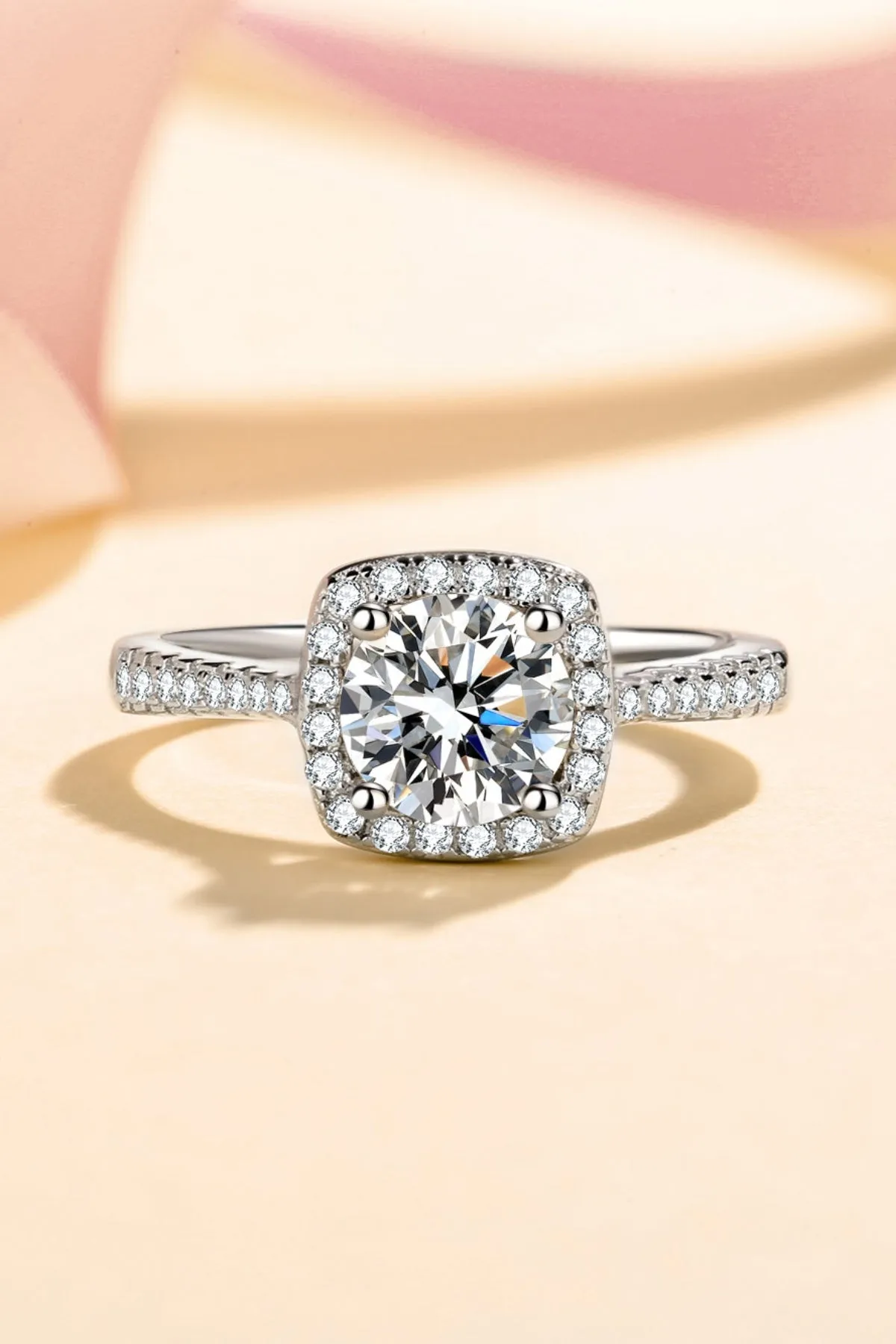 925 Sterling Silver Jewelry 1 Carat Moissanite 925 Sterling Silver Ring