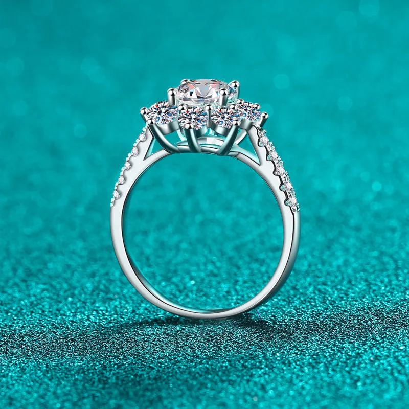 925 Sterling Silver Jewelry 1 Carat Moissanite 925 Sterling Silver Ring