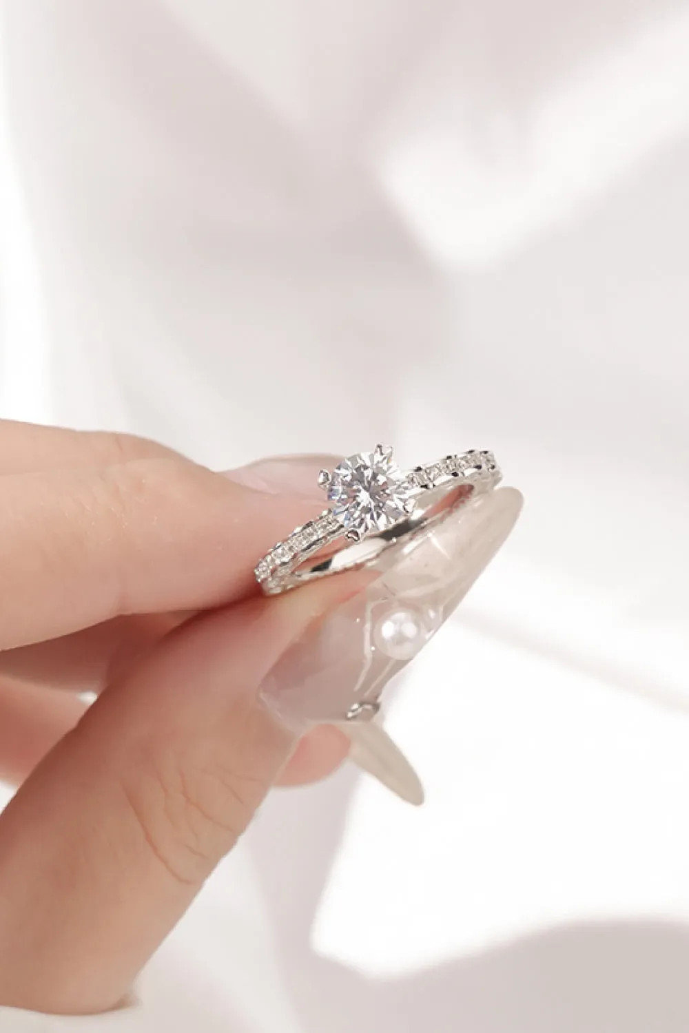 925 Sterling Silver Jewelry 1 Carat Moissanite 925 Sterling Silver Ring