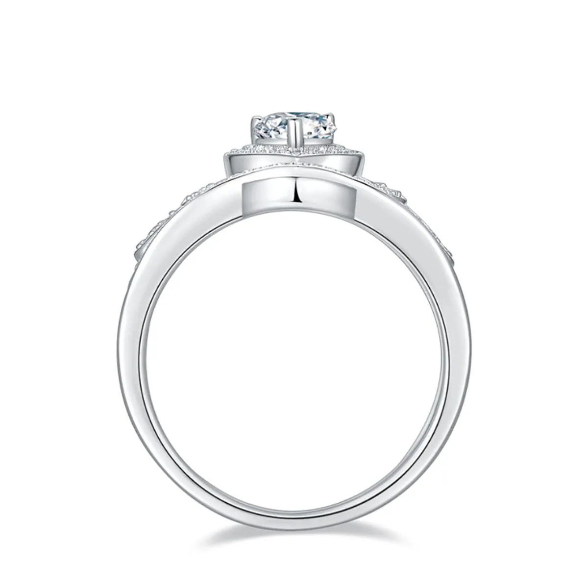 925 Sterling Silver Jewelry 1 Carat Moissanite 925 Sterling Silver Ring