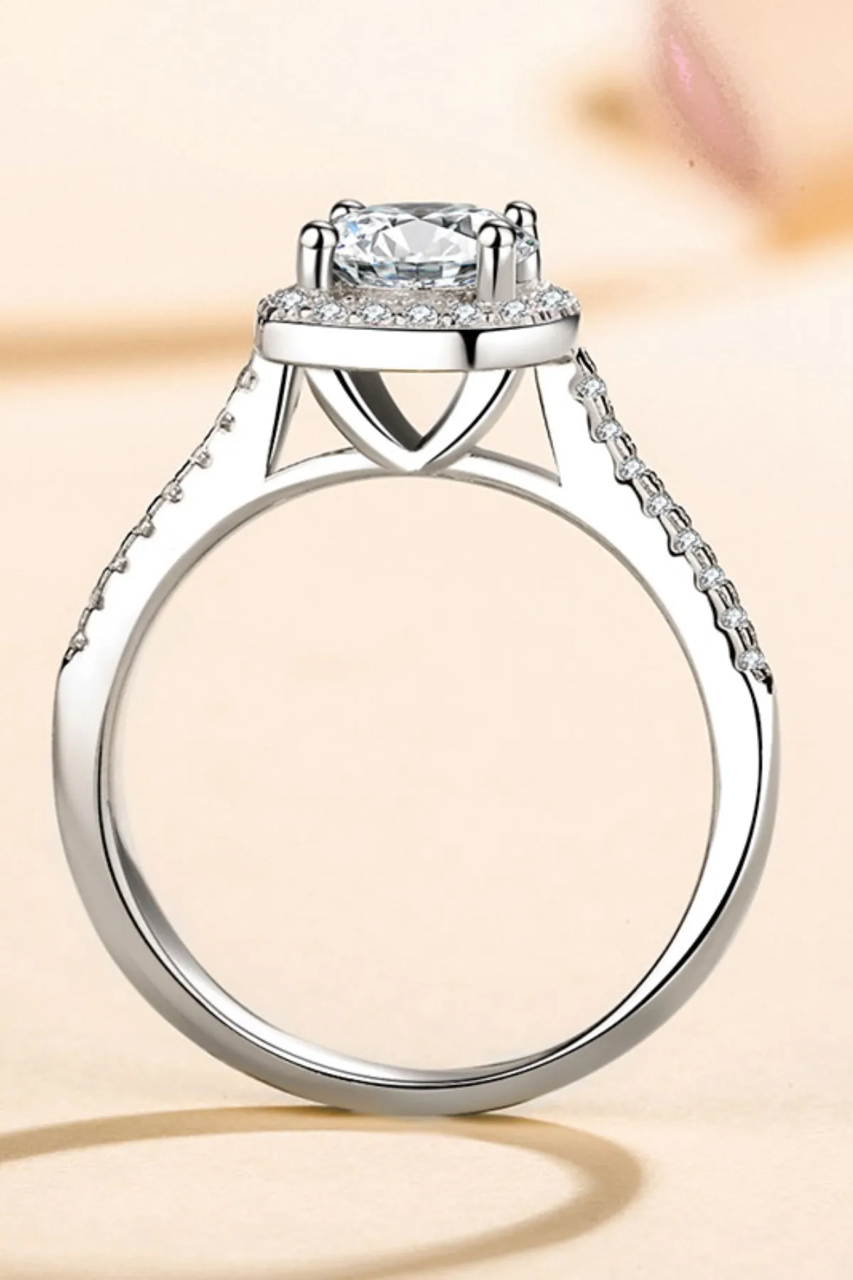 925 Sterling Silver Jewelry 1 Carat Moissanite 925 Sterling Silver Ring