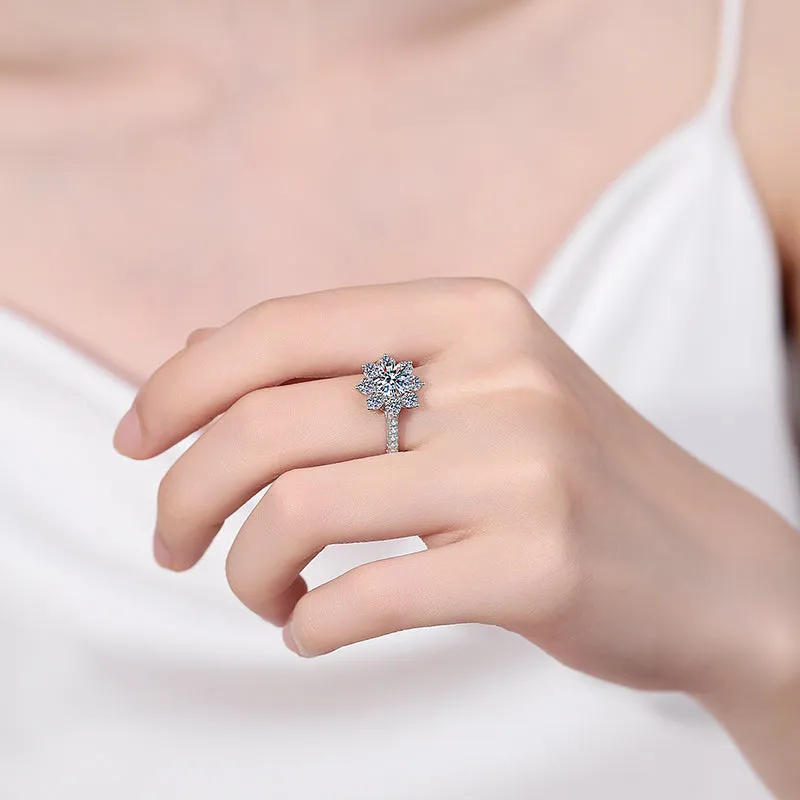 925 Sterling Silver Jewelry 1 Carat Moissanite 925 Sterling Silver Ring