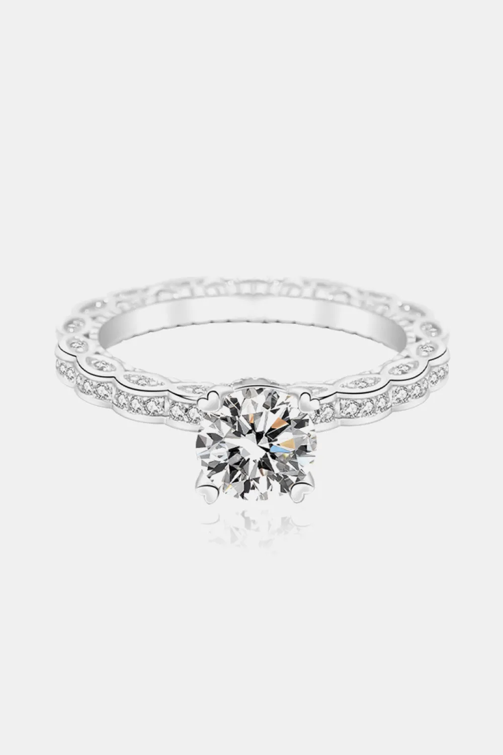 925 Sterling Silver Jewelry 1 Carat Moissanite 925 Sterling Silver Ring