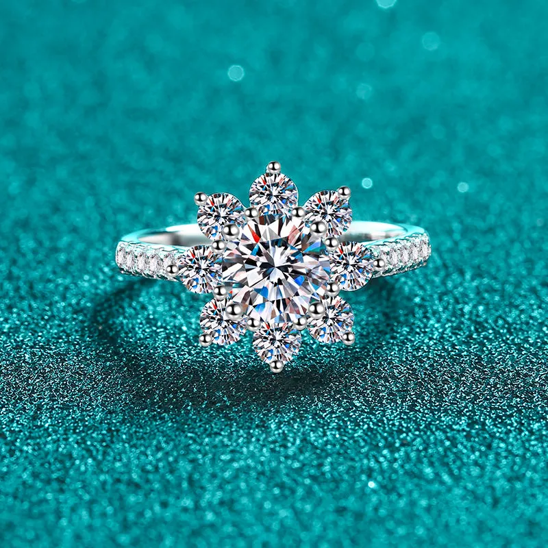 925 Sterling Silver Jewelry 1 Carat Moissanite 925 Sterling Silver Ring