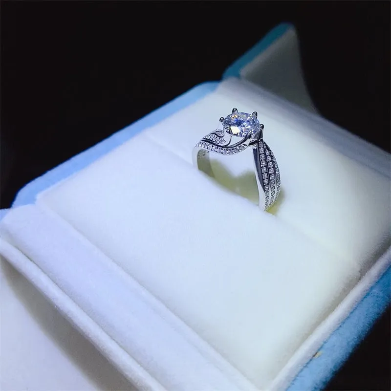 925 Sterling Silver Jewelry 1 Carat Moissanite 925 Sterling Silver Ring