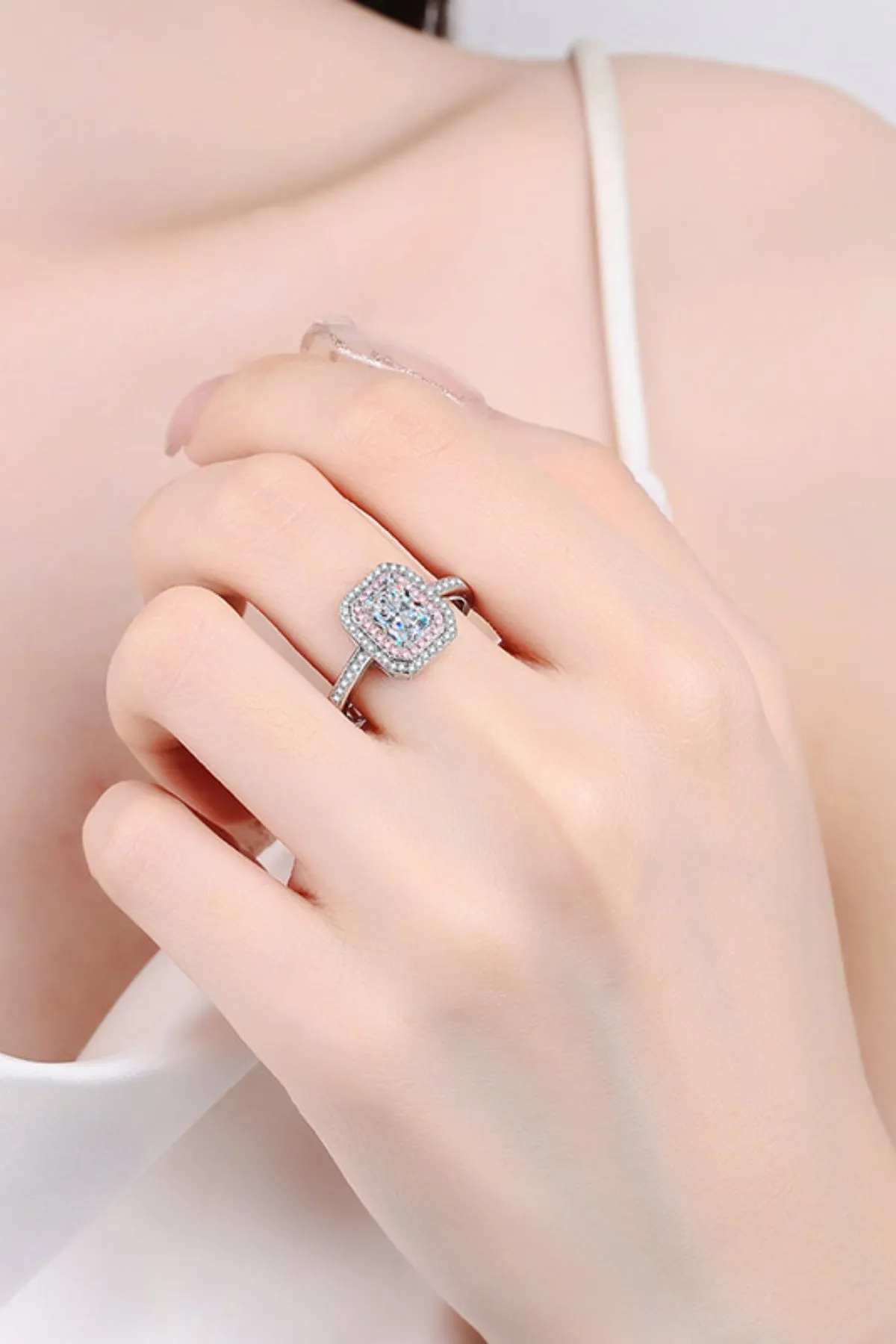 925 Sterling Silver Jewelry 1 Carat Moissanite 925 Sterling Silver Ring