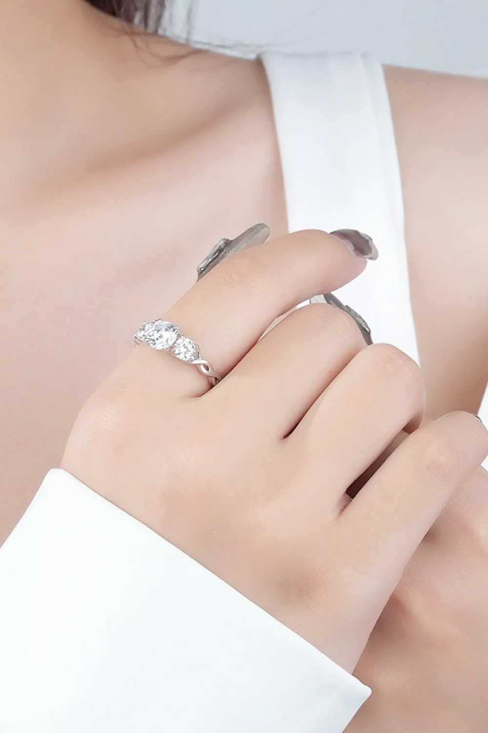 925 Sterling Silver Jewelry 1 Carat Moissanite 925 Sterling Silver Ring