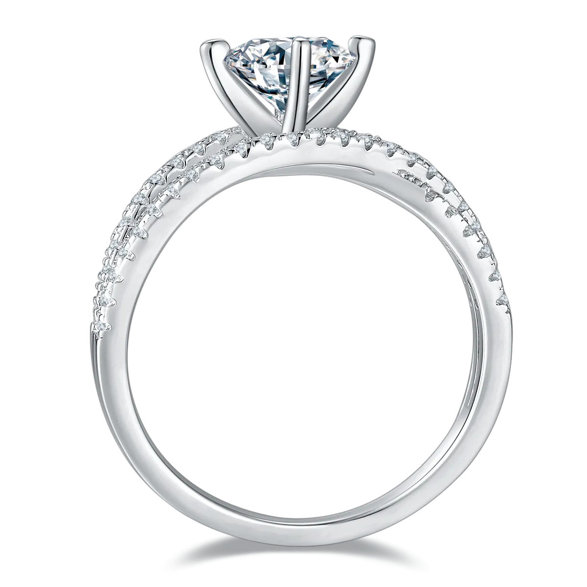 925 Sterling Silver Jewelry 1 Carat Moissanite 925 Sterling Silver Ring