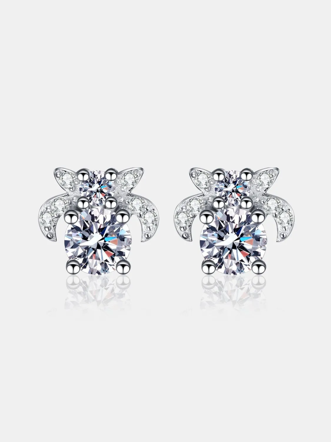 925 Sterling Silver Jewelry 1 Carat Moissanite 925 Sterling Silver Stud Earrings