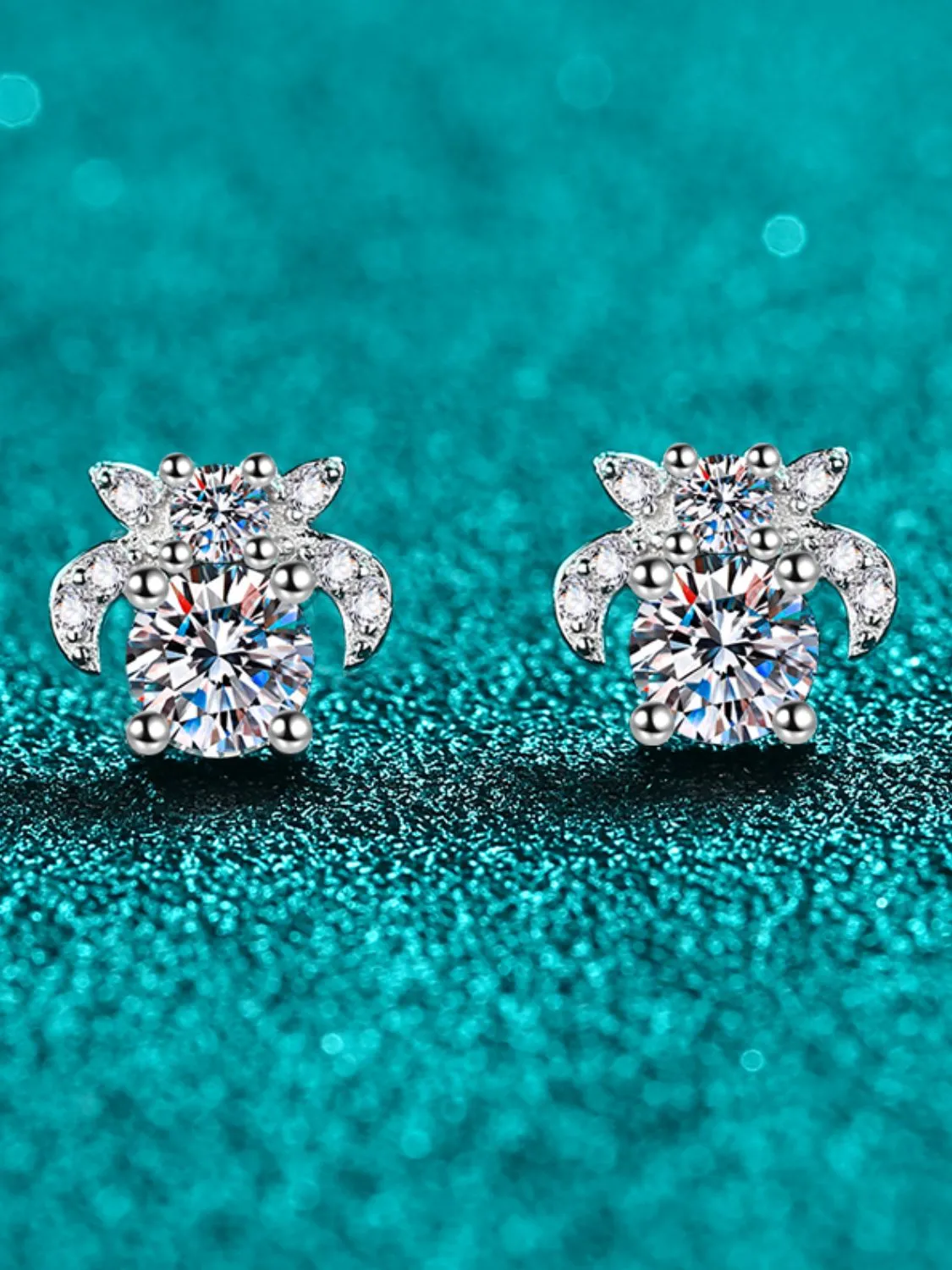 925 Sterling Silver Jewelry 1 Carat Moissanite 925 Sterling Silver Stud Earrings