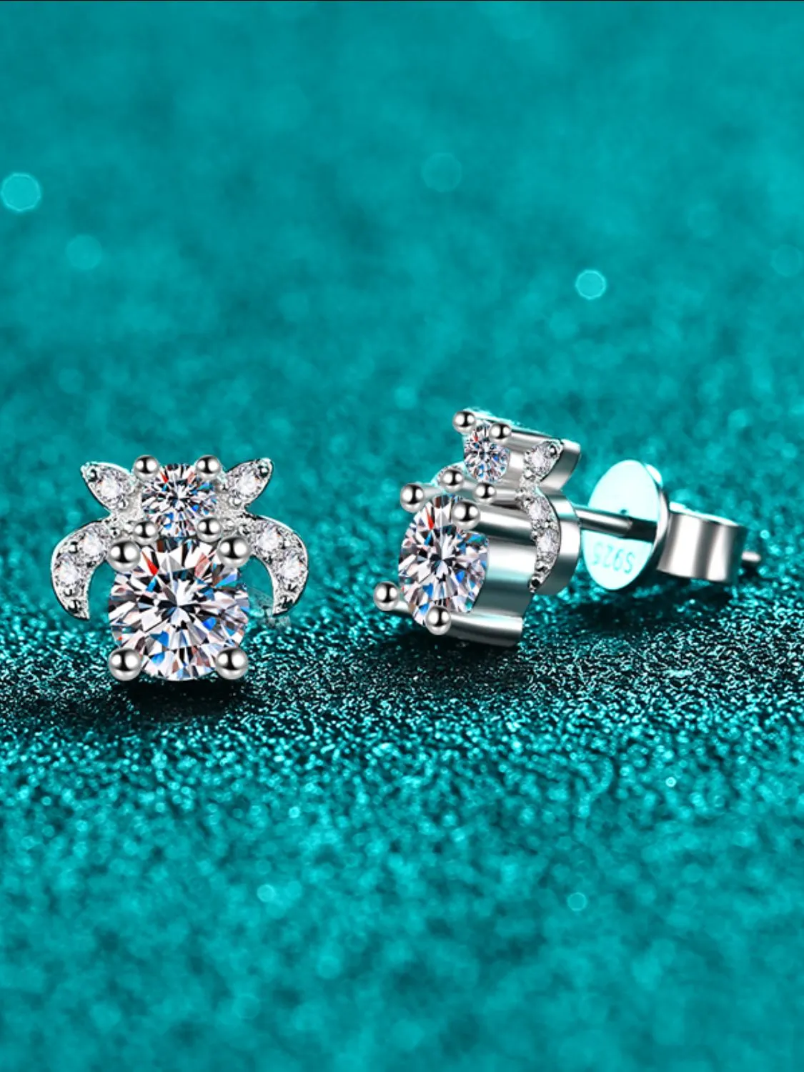 925 Sterling Silver Jewelry 1 Carat Moissanite 925 Sterling Silver Stud Earrings