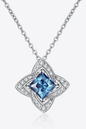 925 Sterling Silver Jewelry 1 Carat Moissanite Floral Pendant Necklace