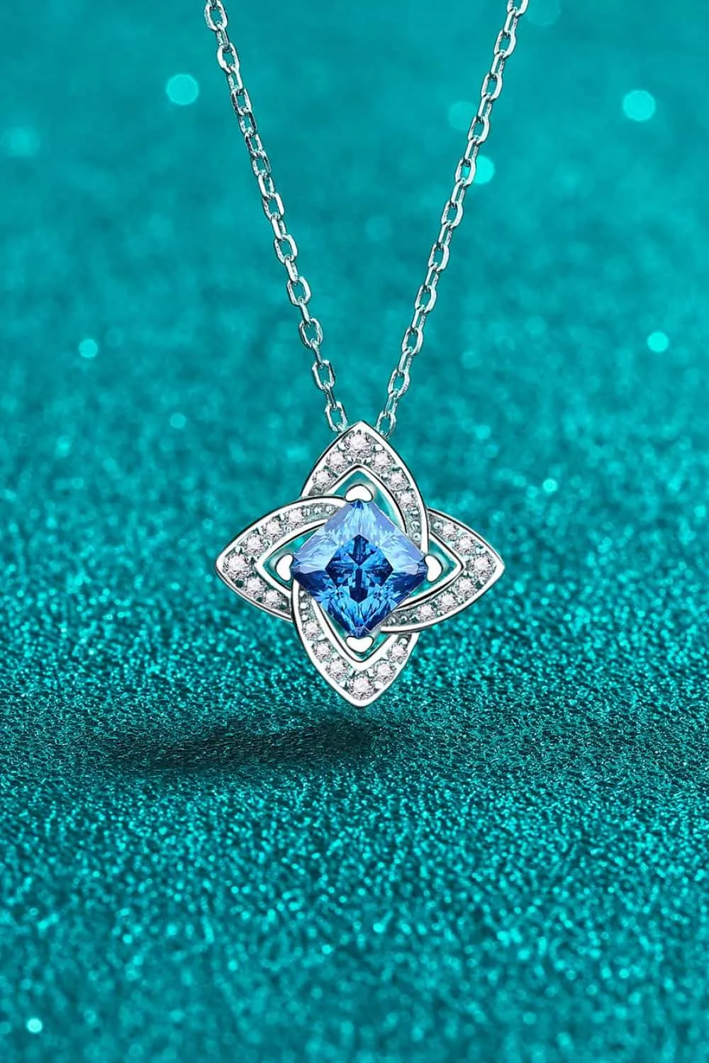 925 Sterling Silver Jewelry 1 Carat Moissanite Floral Pendant Necklace