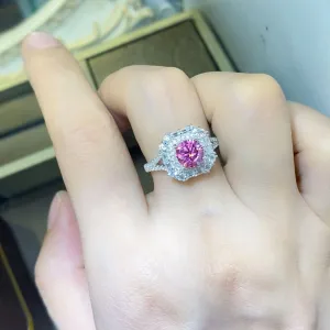 925 Sterling Silver Jewelry 1 Carat Moissanite Zircon 925 Sterling Silver Ring