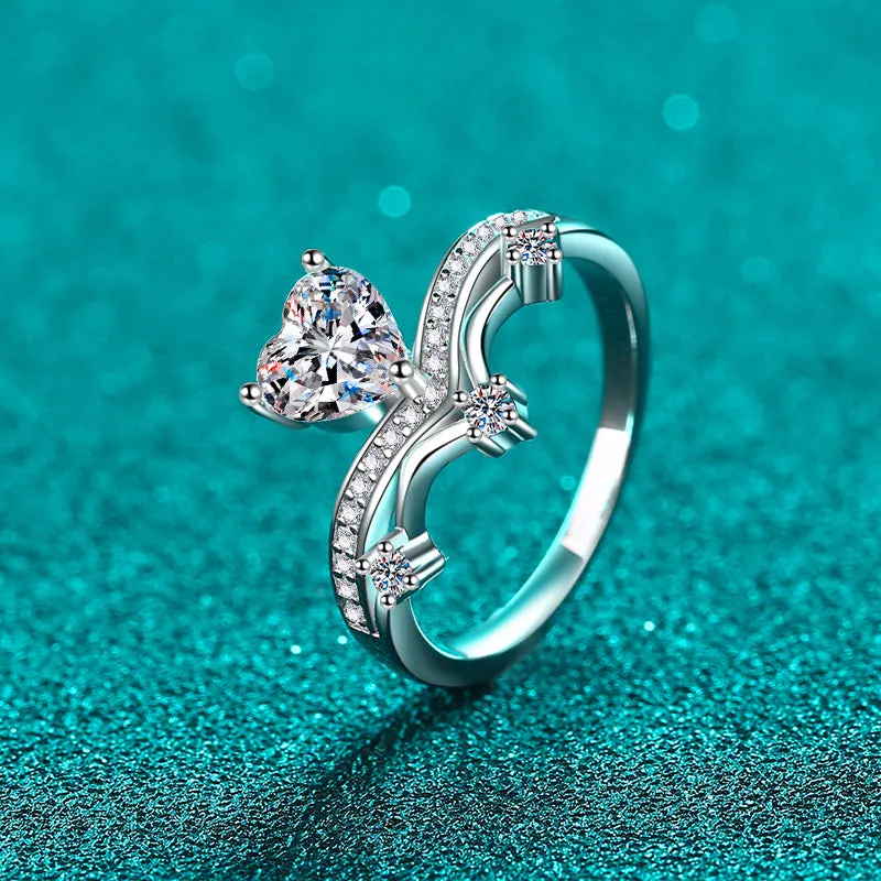 925 Sterling Silver Jewelry 1 Carat Moissanite Zircon 925 Sterling Silver Ring