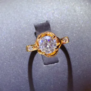925 Sterling Silver Jewelry 1 Carat Moissanite Zircon 925 Sterling Silver Ring
