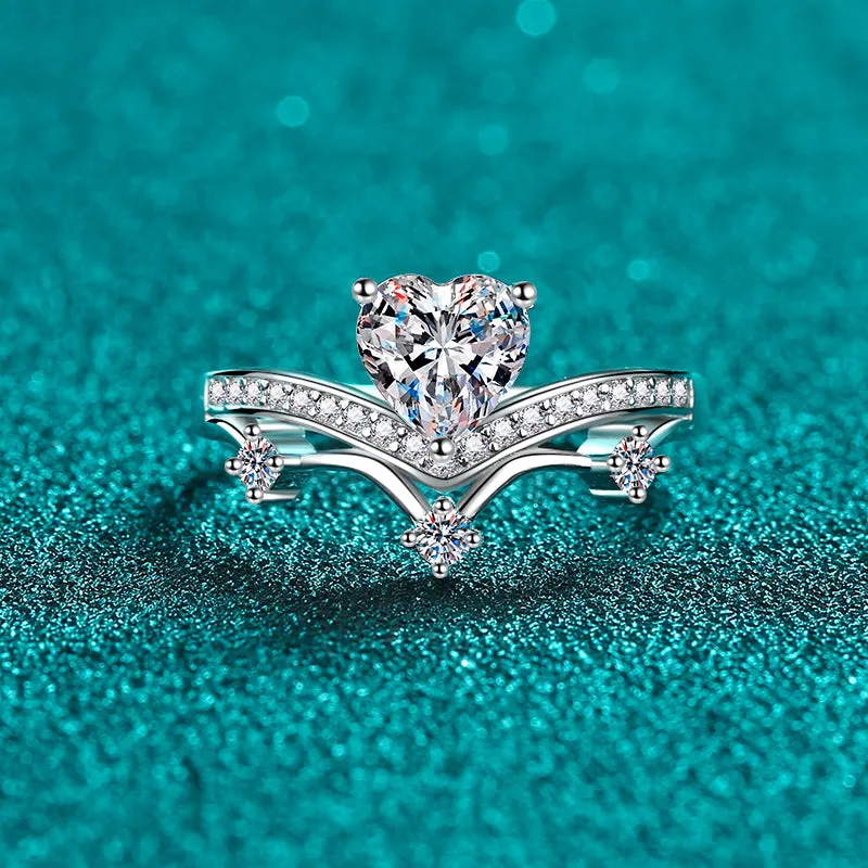 925 Sterling Silver Jewelry 1 Carat Moissanite Zircon 925 Sterling Silver Ring