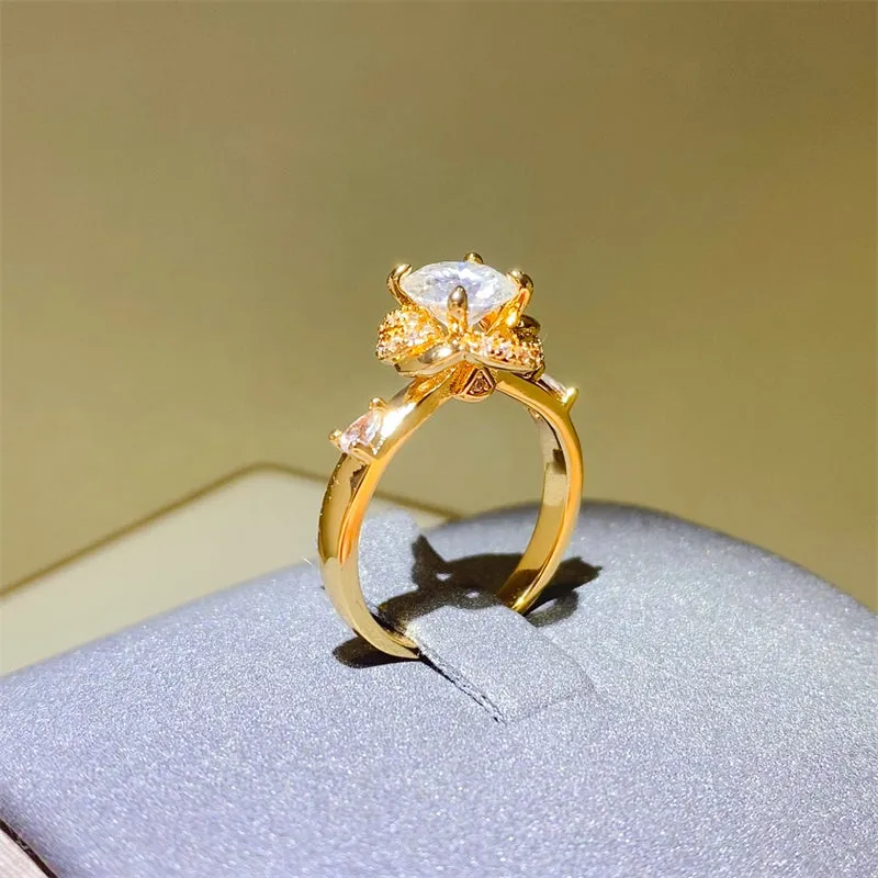 925 Sterling Silver Jewelry 1 Carat Moissanite Zircon 925 Sterling Silver Ring