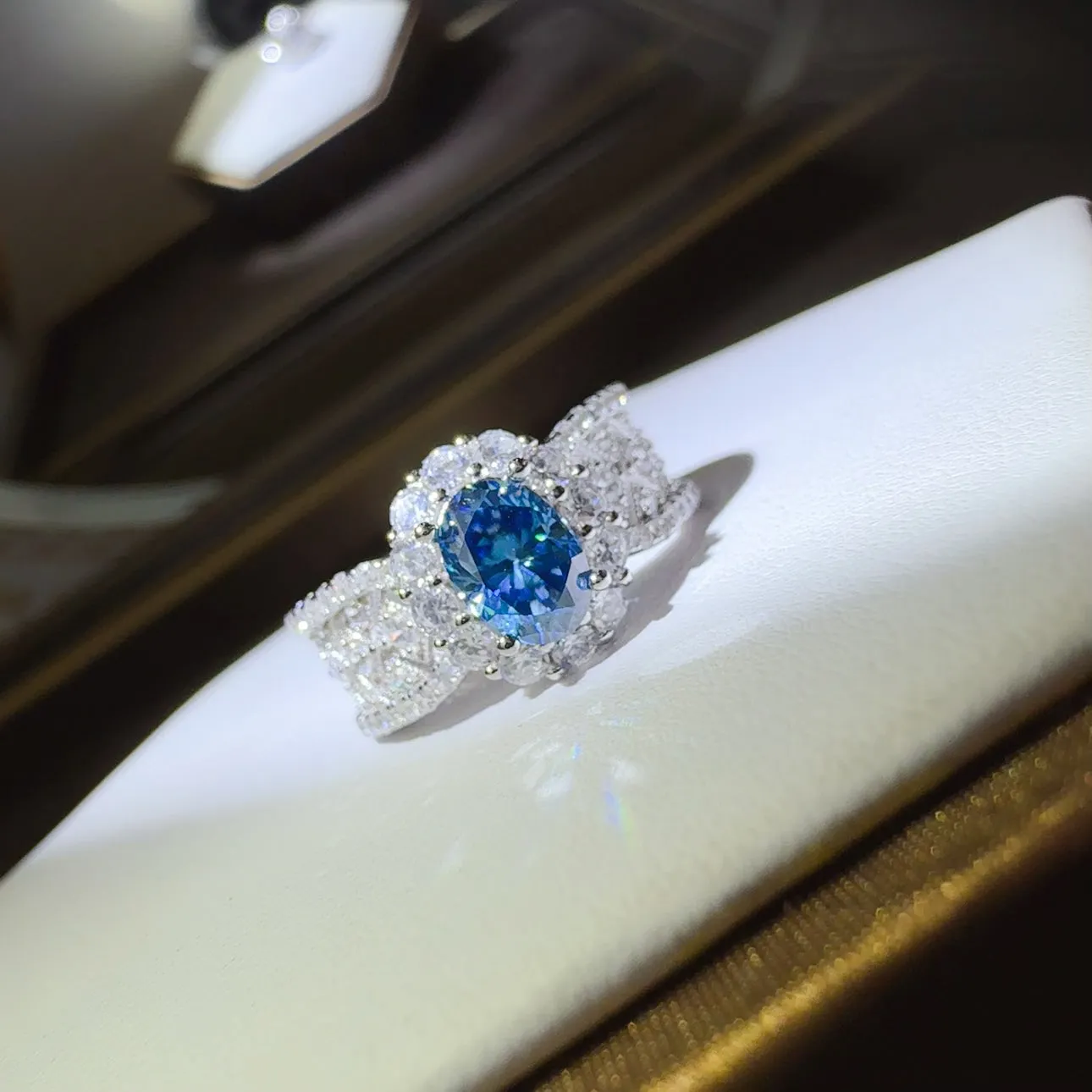 925 Sterling Silver Jewelry 1 Carat Moissanite Zircon 925 Sterling Silver Ring