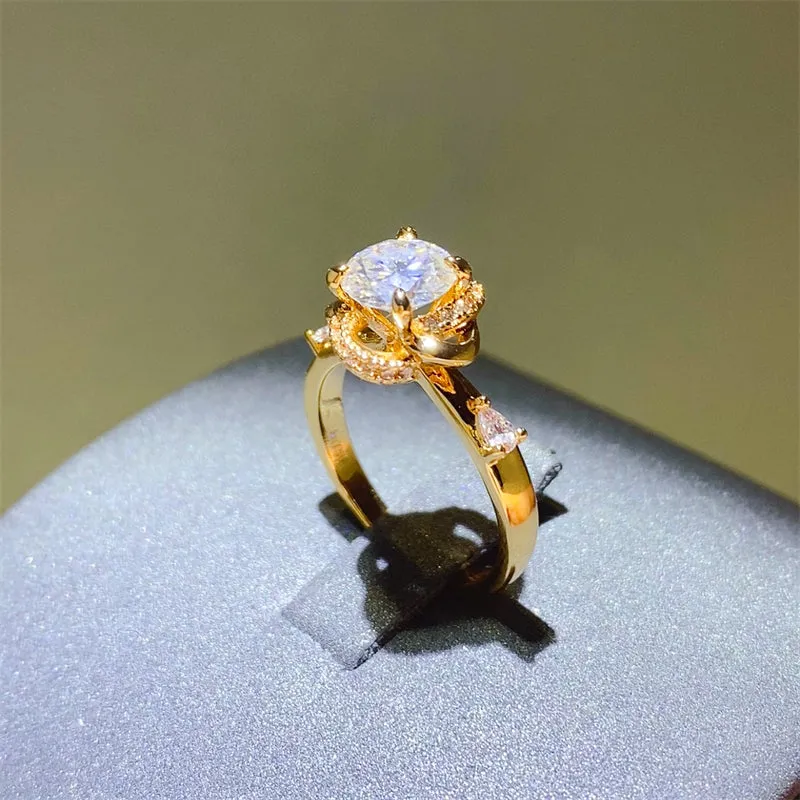 925 Sterling Silver Jewelry 1 Carat Moissanite Zircon 925 Sterling Silver Ring