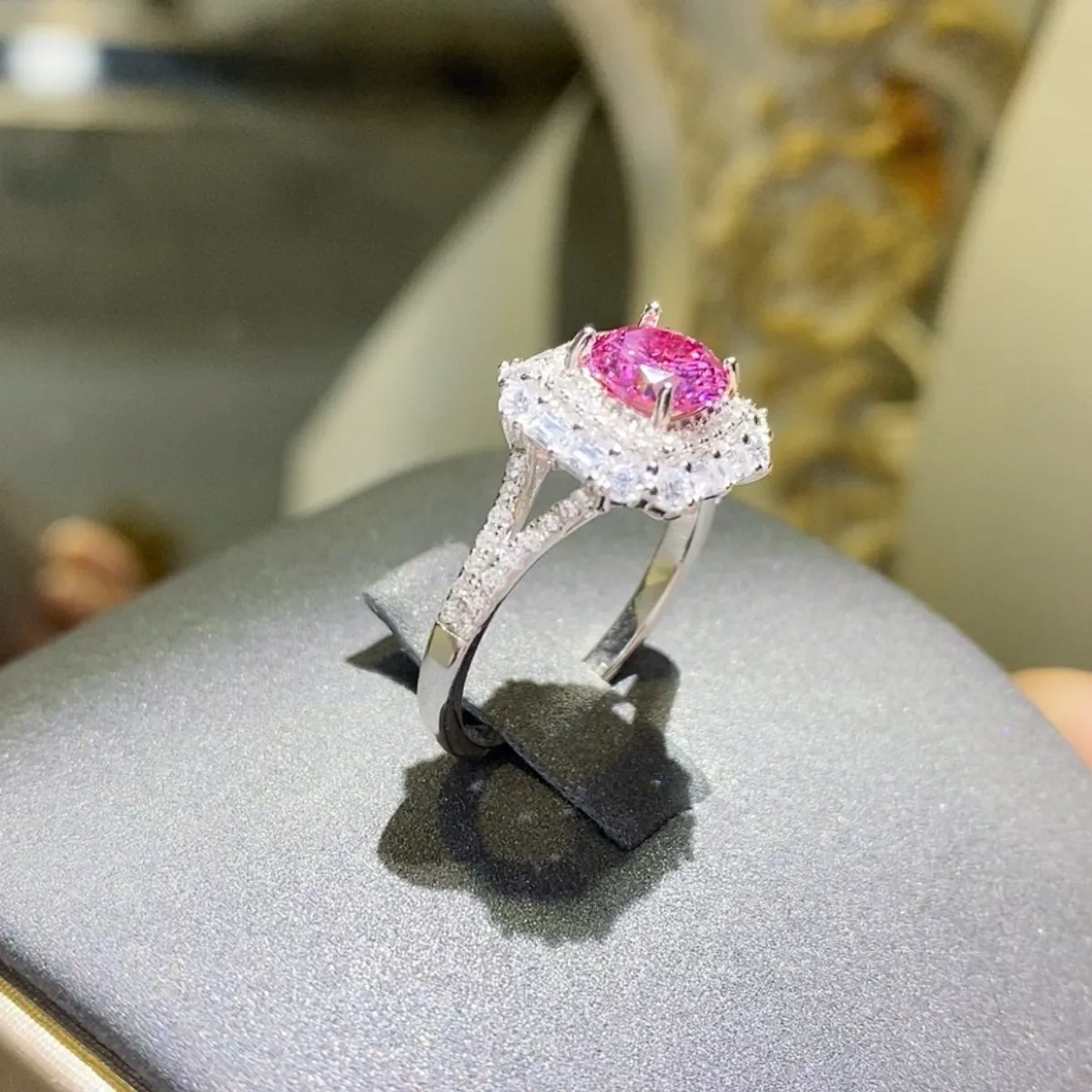 925 Sterling Silver Jewelry 1 Carat Moissanite Zircon 925 Sterling Silver Ring