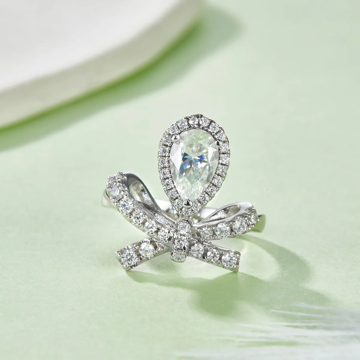 925 Sterling Silver Jewelry 1 Carat Moissanite Zircon 925 Sterling Silver Ring