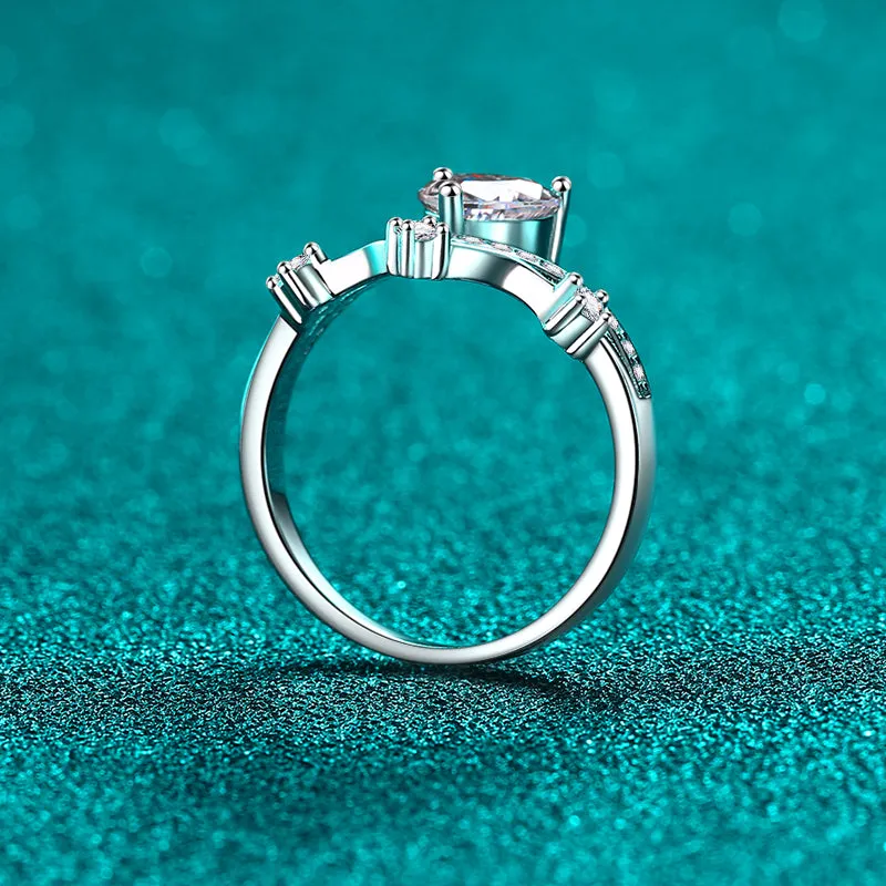 925 Sterling Silver Jewelry 1 Carat Moissanite Zircon 925 Sterling Silver Ring