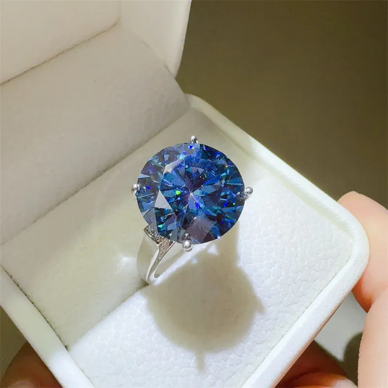 925 Sterling Silver Jewelry 10 Carat 925 Sterling Silver Moissanite Ring