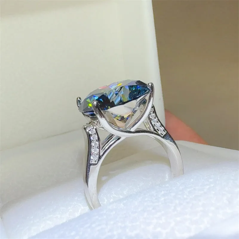925 Sterling Silver Jewelry 10 Carat 925 Sterling Silver Moissanite Ring