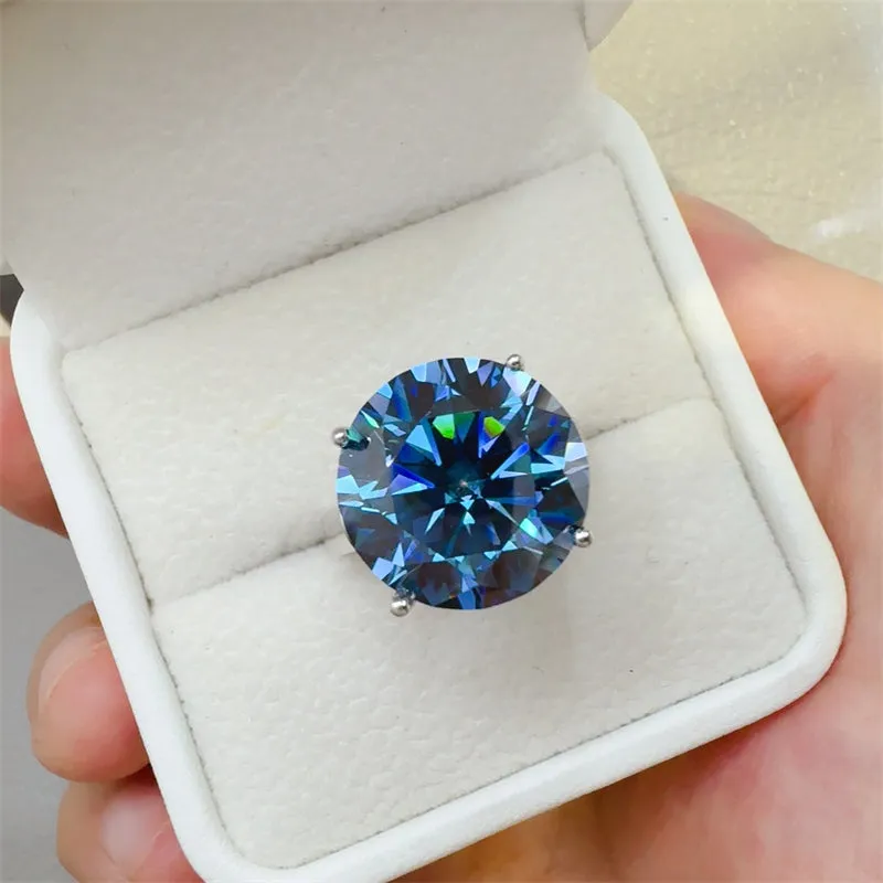 925 Sterling Silver Jewelry 10 Carat 925 Sterling Silver Moissanite Ring