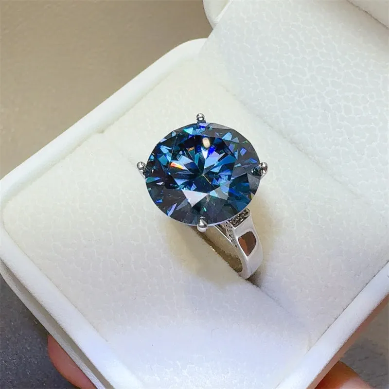 925 Sterling Silver Jewelry 10 Carat 925 Sterling Silver Moissanite Ring