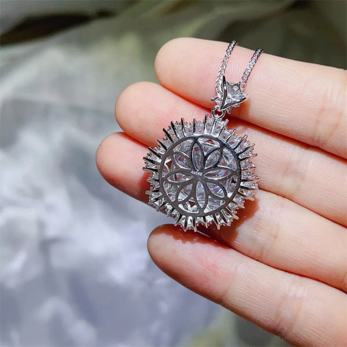 925 Sterling Silver Jewelry 10 Carat Moissanite 925 Sterling Silver Necklace
