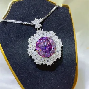925 Sterling Silver Jewelry 10 Carat Moissanite 925 Sterling Silver Necklace
