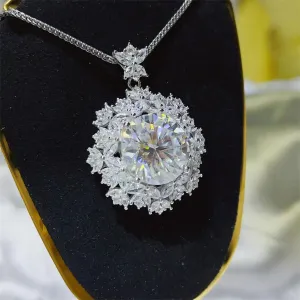 925 Sterling Silver Jewelry 10 Carat Moissanite 925 Sterling Silver Necklace