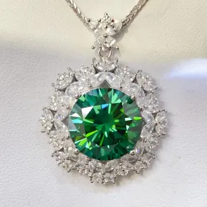 925 Sterling Silver Jewelry 10 Carat Moissanite 925 Sterling Silver Pendant Necklace