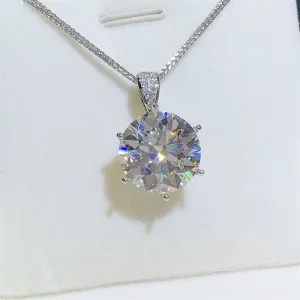 925 Sterling Silver Jewelry 10 Carat Moissanite 925 Sterling Silver Pendant Necklace