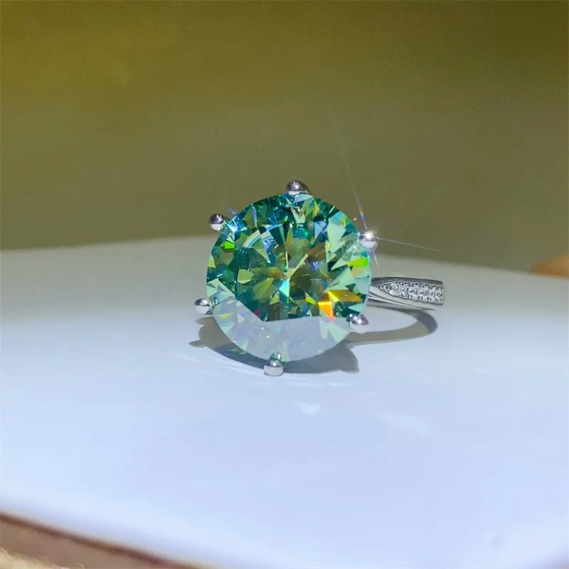 925 Sterling Silver Jewelry 10 Carat Moissanite 925 Sterling Silver Ring