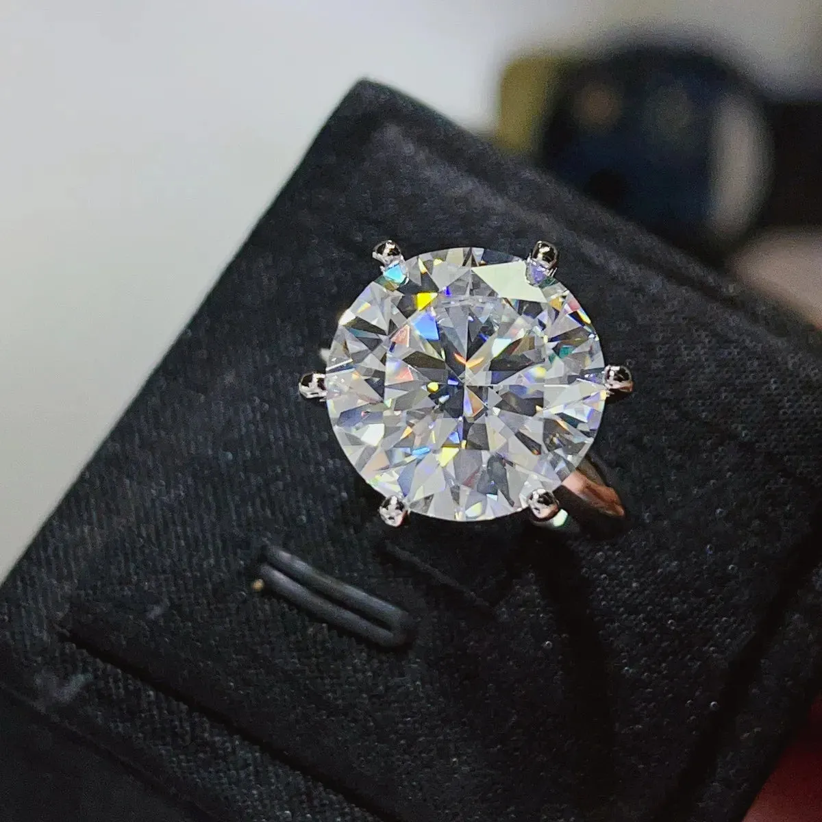 925 Sterling Silver Jewelry 10 Carat Moissanite 925 Sterling Silver Ring