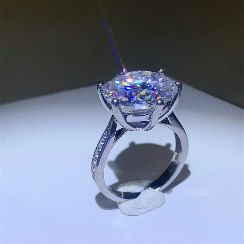 925 Sterling Silver Jewelry 10 Carat Moissanite 925 Sterling Silver Ring