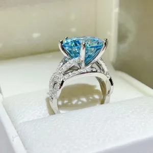 925 Sterling Silver Jewelry 10 Carat Moissanite 925 Sterling Silver Ring