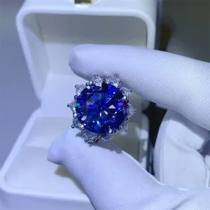 925 Sterling Silver Jewelry 10 Carat Moissanite 925 Sterling Silver Ring