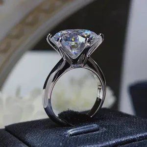 925 Sterling Silver Jewelry 10 Carat Moissanite 925 Sterling Silver Ring