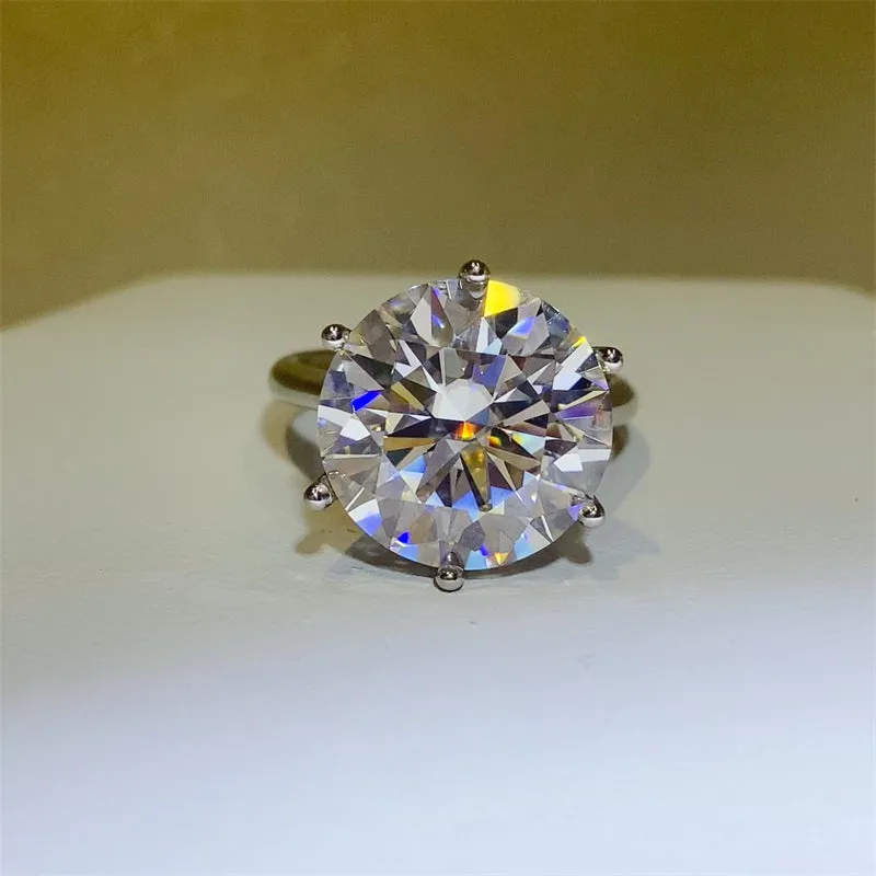 925 Sterling Silver Jewelry 10 Carat Moissanite 925 Sterling Silver Ring