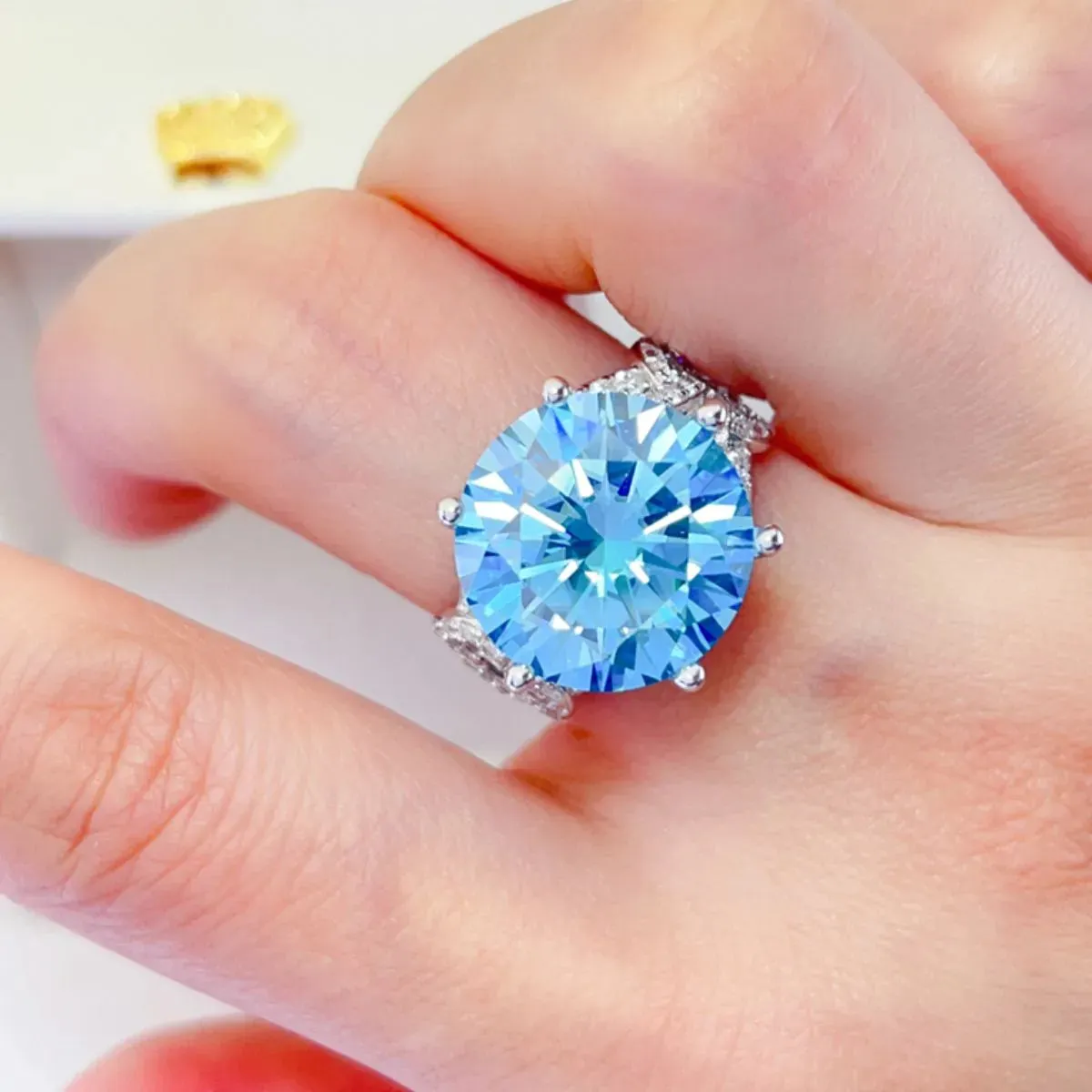 925 Sterling Silver Jewelry 10 Carat Moissanite 925 Sterling Silver Ring
