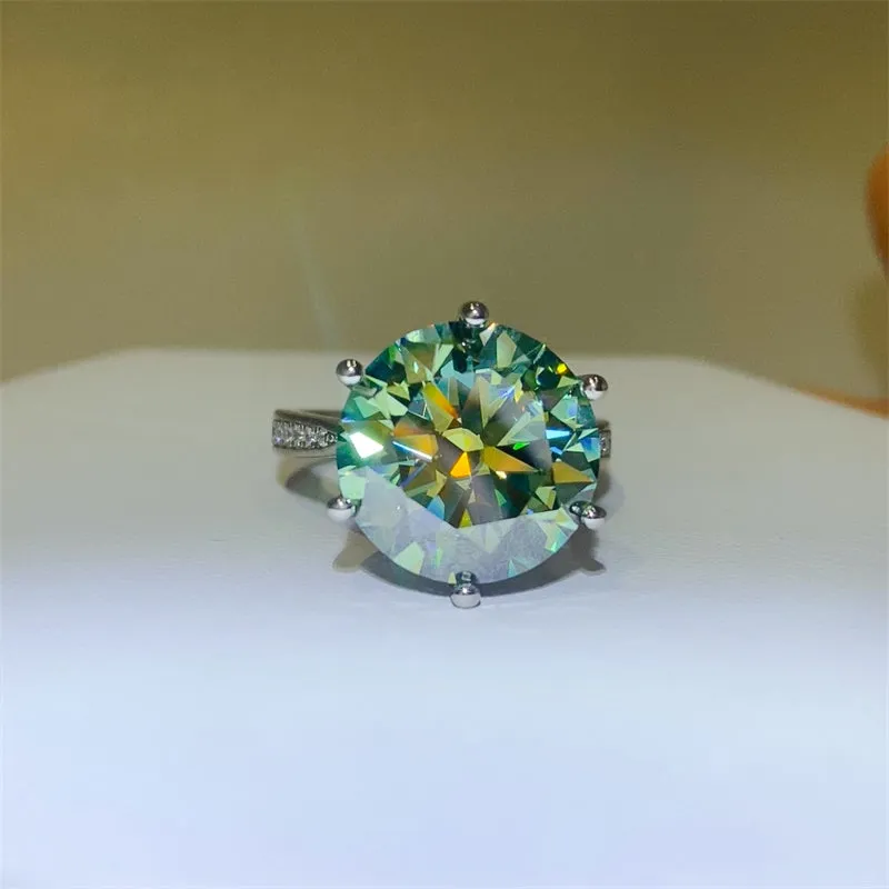 925 Sterling Silver Jewelry 10 Carat Moissanite 925 Sterling Silver Ring